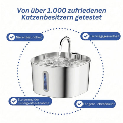 PureFlow™ Pro — Edelstahl Trinkbrunnen für Katzen