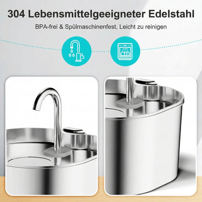 PureFlow™ Pro — Edelstahl Trinkbrunnen für Katzen