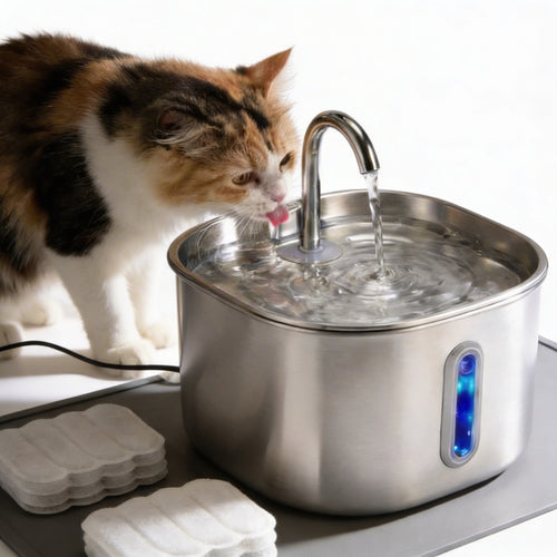 PureFlow™ Pro — Edelstahl Trinkbrunnen für Katzen