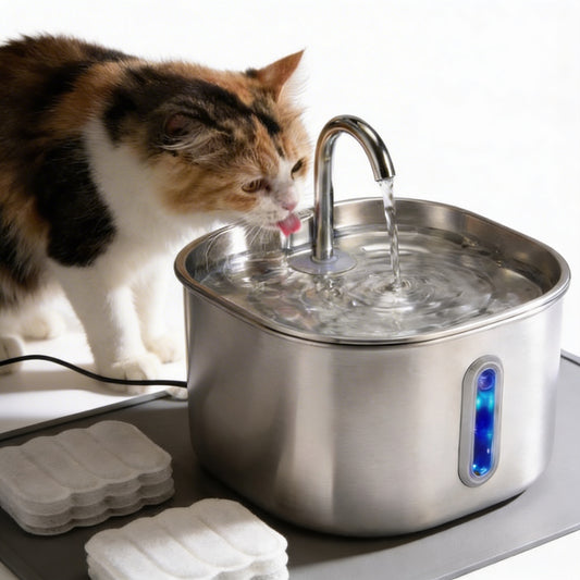 PureFlow™ Pro — Edelstahl Trinkbrunnen für Katzen